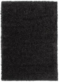 Tapis Salon Anthracite Uni Moelleux Poil Long Shaggy 120 X 170 Cm