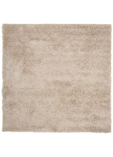 Tapis Carré Beige Foncé Moelleux Poil Long Shaggy 160 X 160 Cm