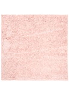 Tapis Carré Rose Unicolore Moelleux Poil Long Shaggy 200 X 200 Cm