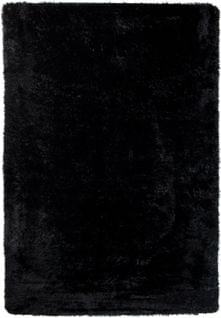 Tapis Salon Chambre Antidérapant Bébé Noir Uni Shaggy Super Doux 200x300 cm