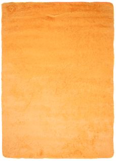 Tapis Salon Chambre Antidérapant Bébé Orange Uni Shaggy Super Doux 80x150 cm