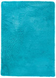 Tapis Salon Chambre Antidérapant Bébé Turquoise Uni Shaggy Super Doux Doux 160x230 cm