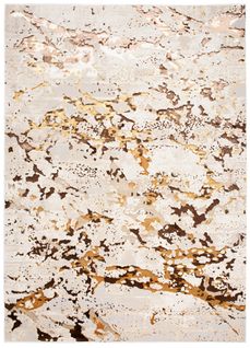 Tapis Salon Marron Crème Or Beige Abstrait Doux 140 X 200 Cm