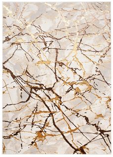 Tapis Salon Marron Or Beige Crème Abstrait Doux 140 X 200 Cm