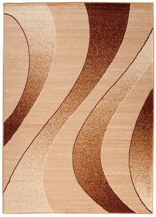 Tapis De Salon Moderne Beige Marron Vagues Fin Dream 130x190