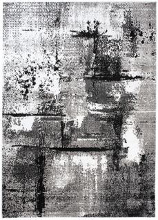 Tapis Salon Chambre Moderne Noir Gris Abstrait Fin Maya 250x350