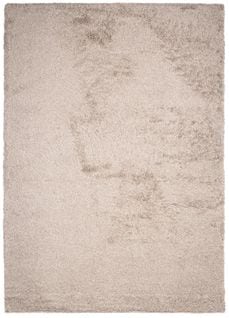 Tapis Salon Chambre Beige Unicolore Shaggy Poils Longs 80x150 Evra