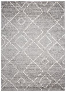 Tapis Salon Chambre Ado Gris Crème Losanges Moelleux 300x400 cm