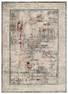 Tapis Poil Court Gris Bleu Brun Rouxabstrait Salon 200x300