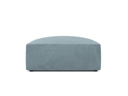 Pouf "ruby", 1 Place, Bleu Clair, Velours Côtelé