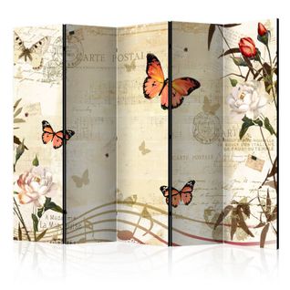 Paravent 5 Volets "melodies Of Butterflies" 172x225cm