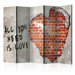 Paravent 5 Volets "love Is All You Need" 172x225cm