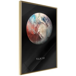 Affiche Murale Encadrée "the Solar System Pluto" 30 X 45 Cm Or