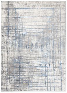 Tapis Salon Bleu Gris Abstrait Rayé 300x400 Valley