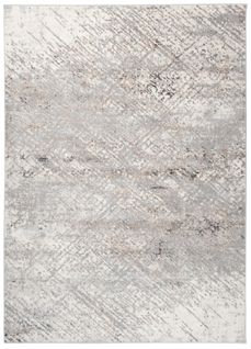 Tapis Salon Chambre Gris Crème Beige Rayures 120x170 Valley