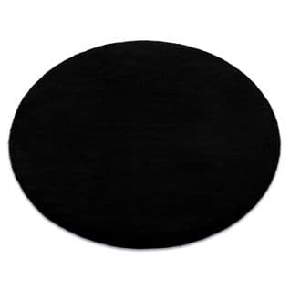 Tapis Bunny Cercle Noir Imitation De Fourrure De Lapin Cercle 100 Cm