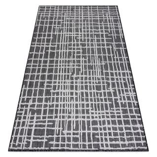 Tapis Sizal Sion Trellis, Lignes 22144 Tissé à Plat Noir / Ecru 180x270 Cm