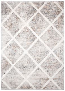 Tapis Salon Crème Beige Gris Géométrique 140x200 Valley