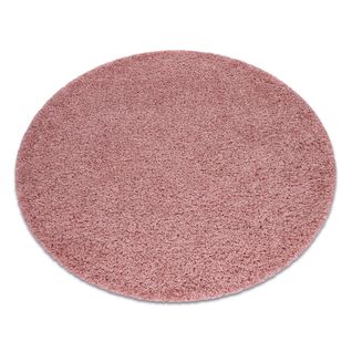 Tapis Soffi Cercle Shaggy 5cm Rose Cercle 80 Cm