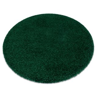 Tapis Soffi Cercle Shaggy 5cm Bouteille Verte Cercle 100 Cm