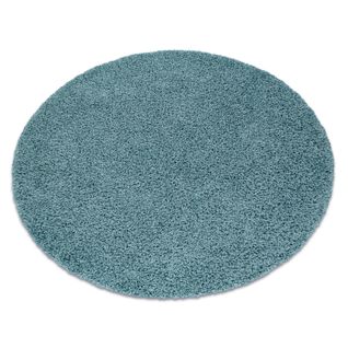 Tapis Soffi Cercle Shaggy 5cm Bleu Cercle 80 Cm