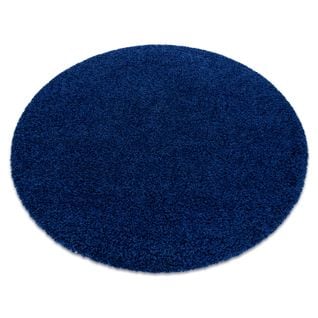 Tapis Soffi Cercle Shaggy 5cm Bleu Foncé Cercle 80 Cm