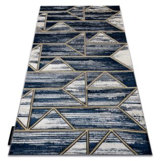 Tapis De Luxe Moderne 462 Géométrique - Structural Bleu Foncé / Or 180x270 Cm