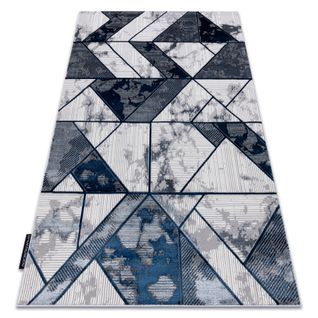 Tapis De Luxe Moderne 632 Géométrique - Structural Crème / Bleu Foncé 240x340 Cm