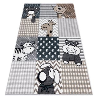 Tapis Fun Pets Pour Enfants, Animaux Gris 160x220 Cm