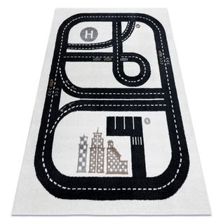 Tapis Fun Track Pour Enfants, Rue, Ville Crème 120x170 Cm