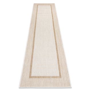 Tapis Sizal Sion Le Tapis De Couloir, Cadre 21782 Tissé à Plat Ecru / Beige 70x200 Cm