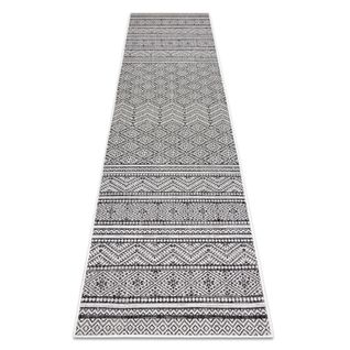 Tapis Sizal Sion Le Tapis De Couloir, Aztèque 22168 Tissé à Plat Noir / Ecru 60x200 Cm