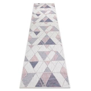 Tapis Sizal Sion Le Tapis De Couloir Géométrique, Triangles 3006 Tissé à Plat Ecru 80x250 Cm