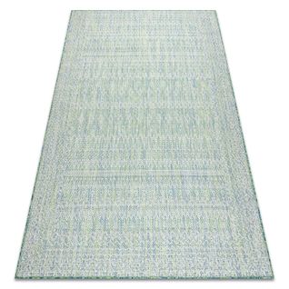 Tapis Sizal Sion Diamants 22184 Tissé à Plat Vert / Bleu / Ecru 140x190 Cm