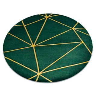Tapis Emerald Exclusif 1013 Cercle - Glamour, Élégant Géométrique Bouteille Verte  Cercle 120 Cm