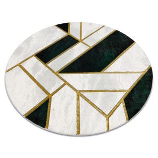 Tapis Emerald Exclusif 1015 Cercle - Glamour, Élégant Marbre, Géométrique Bouteill Cercle 200 Cm