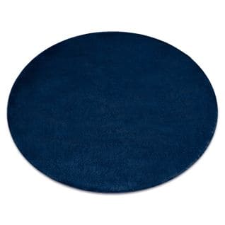 Tapis Cercle Posh Shaggy Bleu Foncé Très Épais, En Peluche, Antidérapant, Lavable Cercle 60 Cm