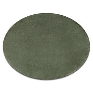 Tapis Cercle Posh Shaggy Verte Très Épais, En Peluche, Antidérapant, Lavable Cercle 60 Cm