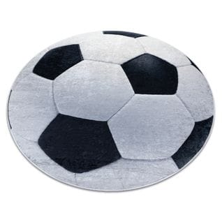 Tapis Cercle Lavable Bambino 2139 - Football Pour Les Enfants Antidérapant - Noir / B Cercle 160 Cm