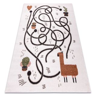 Tapis Fun Game Pour Enfants, Jeu, De Lama Crème 280x370 Cm