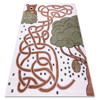 Tapis Fun Honey Pour Enfants, Ours, Abeilles Crème 140x190 Cm