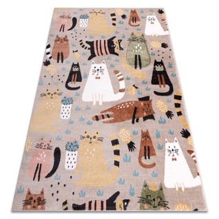 Tapis Fun Kittens Pour Enfants, Chats Beige  80x150 Cm