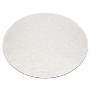 Tapis Casablanca Plus Cercle Crème Uni, Bouclé Cercle 80 Cm