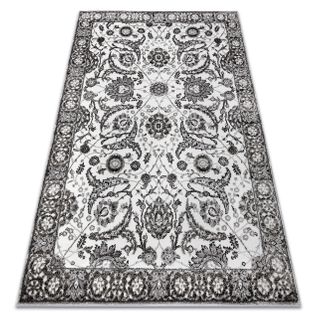 Tapis Mateo 8037/644 Moderne Cadre, Fleurs - Structurel Gris  200x290 Cm