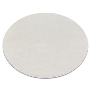 Tapis Softy Cercle Plaine Couleur Unie Crème Cercle 150 Cm