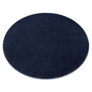 Tapis Softy Cercle Plaine Couleur Unie Bleu Foncé Cercle 120 Cm