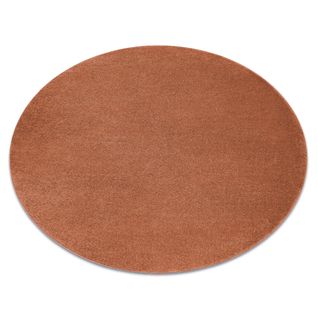 Tapis Softy Cercle Plaine Couleur Unie Terre Cuite Cercle 150 Cm