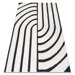 Tapis Moderne Mode 8631 Géométrique Crème / Noir 200x290 Cm