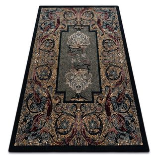 Tapis En Laine Polonia Mozaika, Mosaïque Oriental Bleu Foncé  170x235 Cm