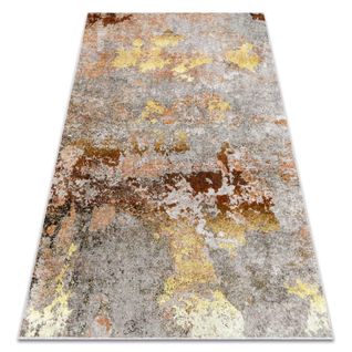 Tapis Lavable Miro 51463.802 Abstraction Antidérapant - Gris / Or 80x150 Cm